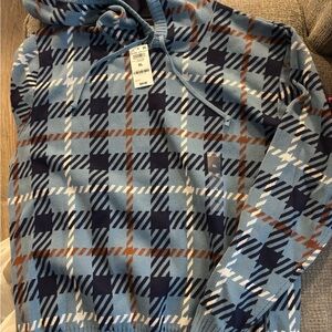 Blue Plaid Men’s Hoodie Sweater